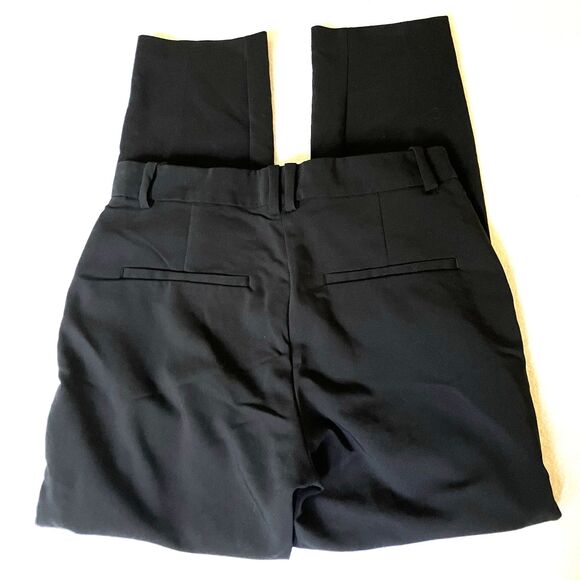 H&M Pants Stretch Flat Straight Skinny Ankle Black 8 Elastic Waist 27-31" - Picture 5 of 16